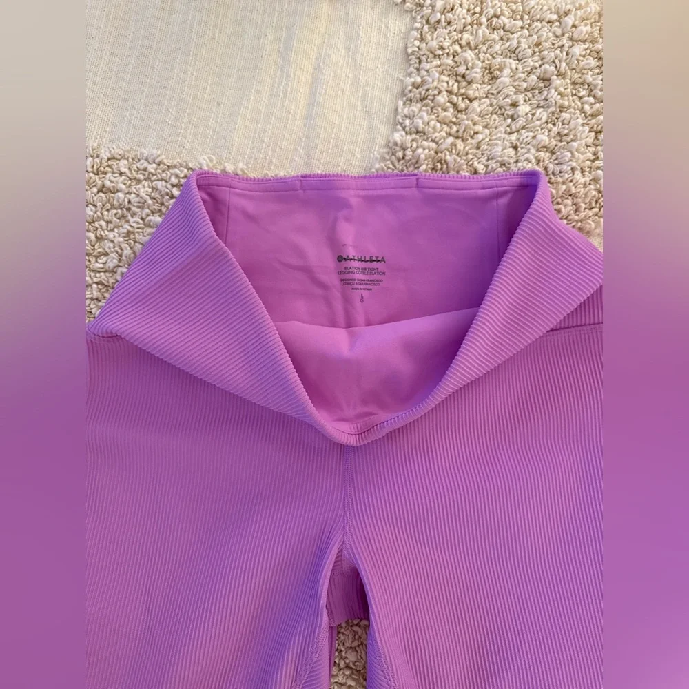 Athleta elation rib tight Aurora purple/pink size L‎ leggings